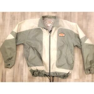 Drift Boardwear Windbreaker Jacket Vtg Embroidered Blue Gray Size Large Retro